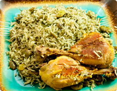 Baghali Polo with Chicken