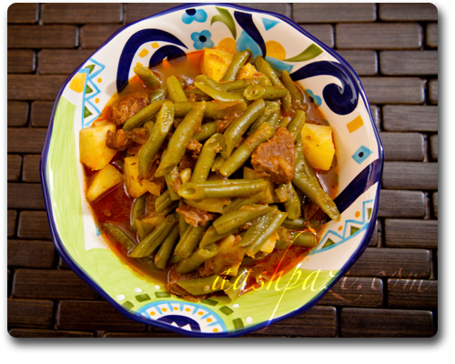 Green Beans Stew, Khoresht Loobia sabz recipe