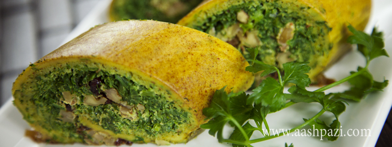 Vegetable Roll Up (Kookoo Sabzi Roll Up) calories, nutritional values,