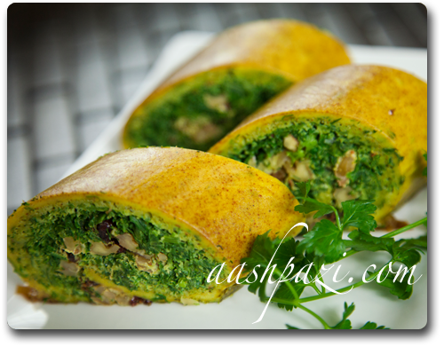 Vegetable Roll Up (Kookoo Sabzi Roll Up) Recipe