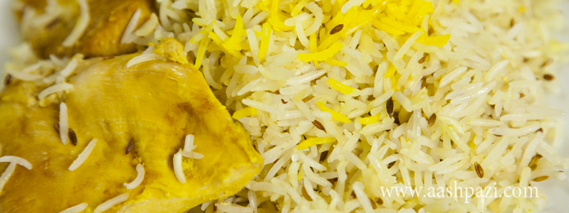  Zireh Polo ba Morgh (Cumin Rice with Chicken) calories, nutritional values